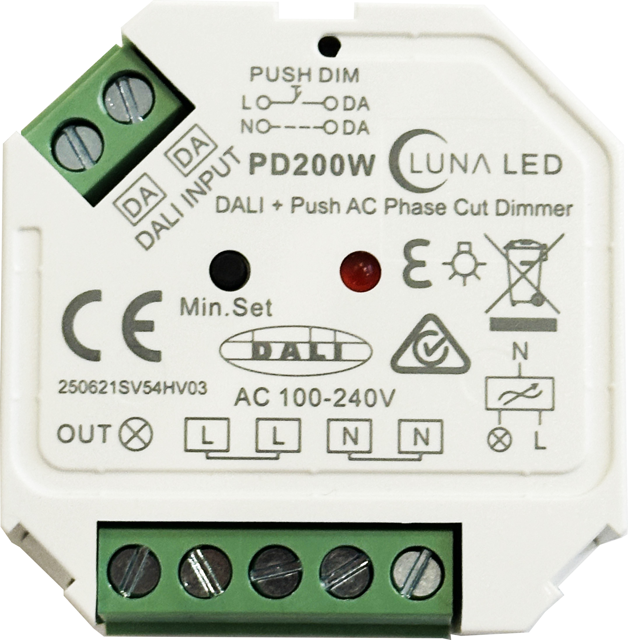 Sunricher Dali + Push AC Phase Cut Dimmer PD200W (SR-2303SAC-HP)